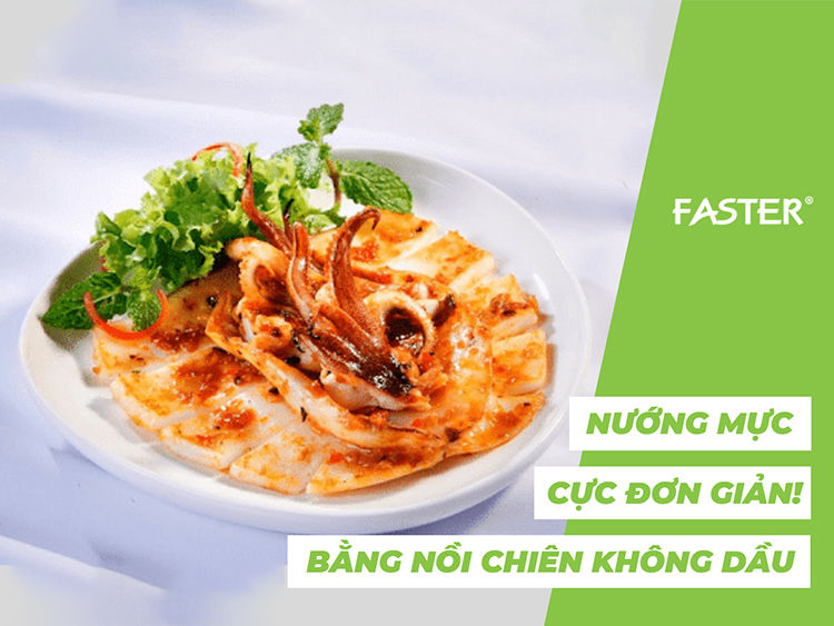 Nướng Mực Bằng Nồi Chiên Không Dầu Cực Đơn Giản!