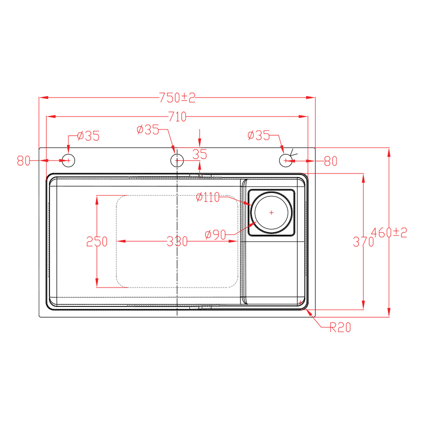 Chậu rửa bát FS 7546B01