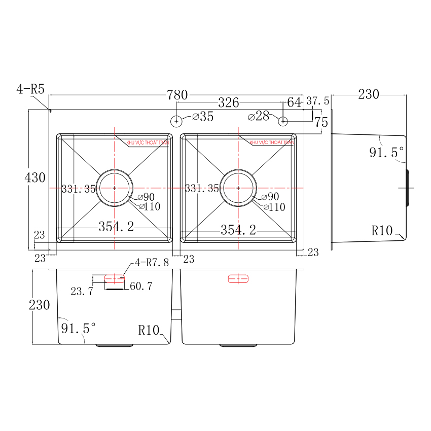 Chậu rửa bát FS 7843HMS
