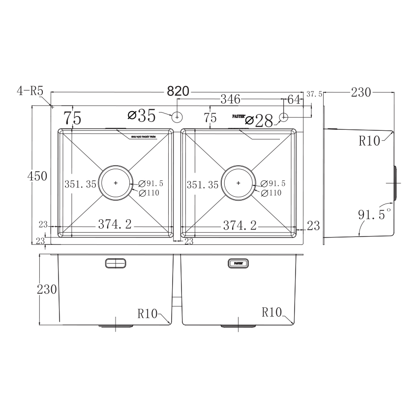 Chậu rửa bát FS 8245HB