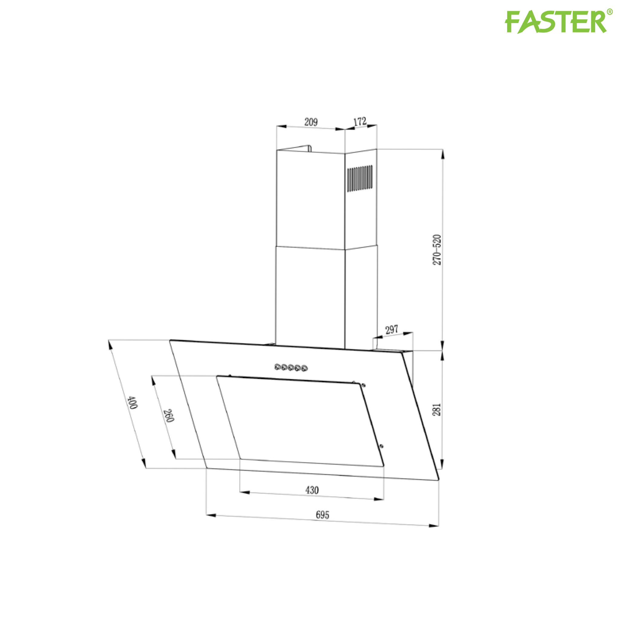 Máy hút mùi gắn tường FS 3608B 70