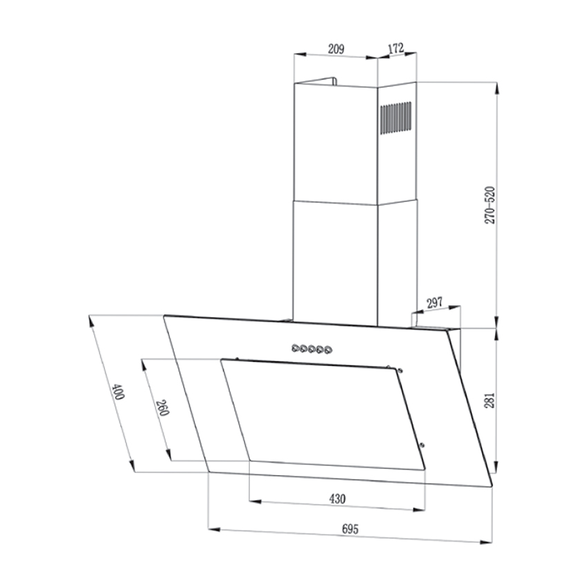 Máy hút mùi gắn tường FS 3608B -70