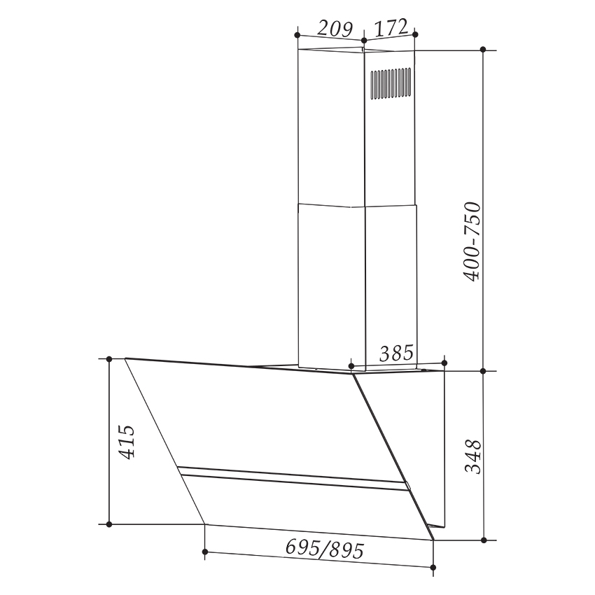 Máy hút mùi gắn tường FS 3688SS