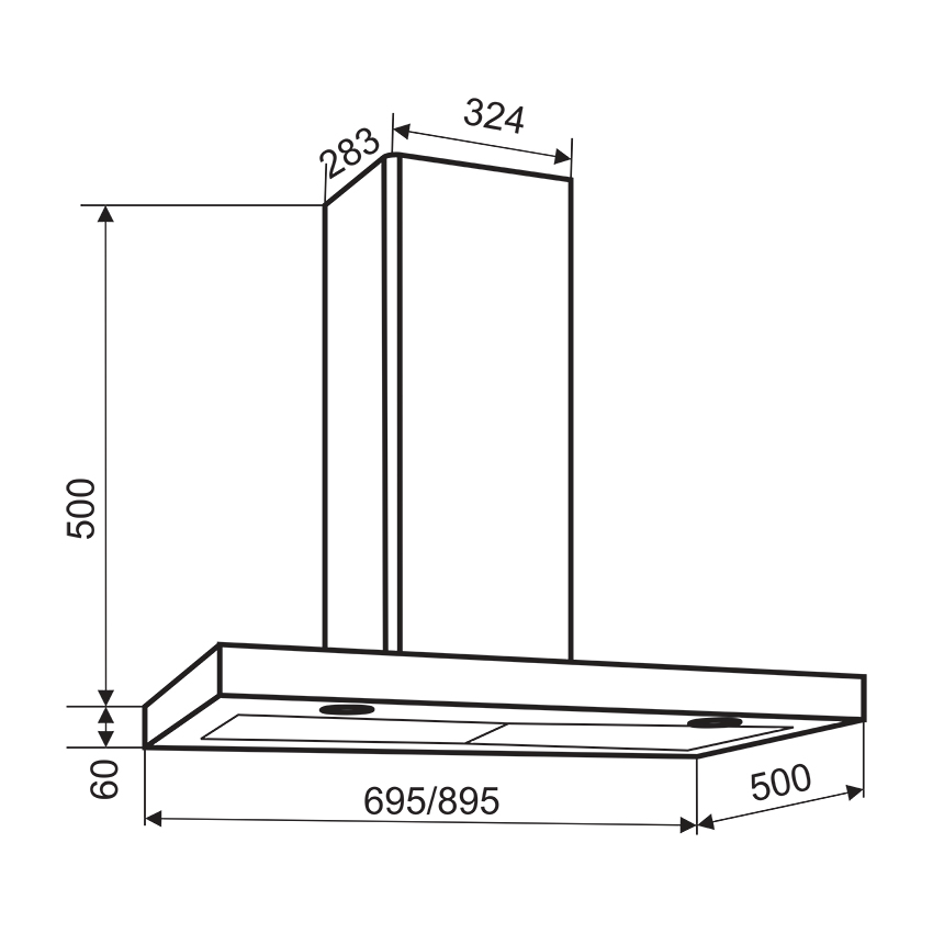 Máy hút mùi gắn tường Quatrolux 70/90SB