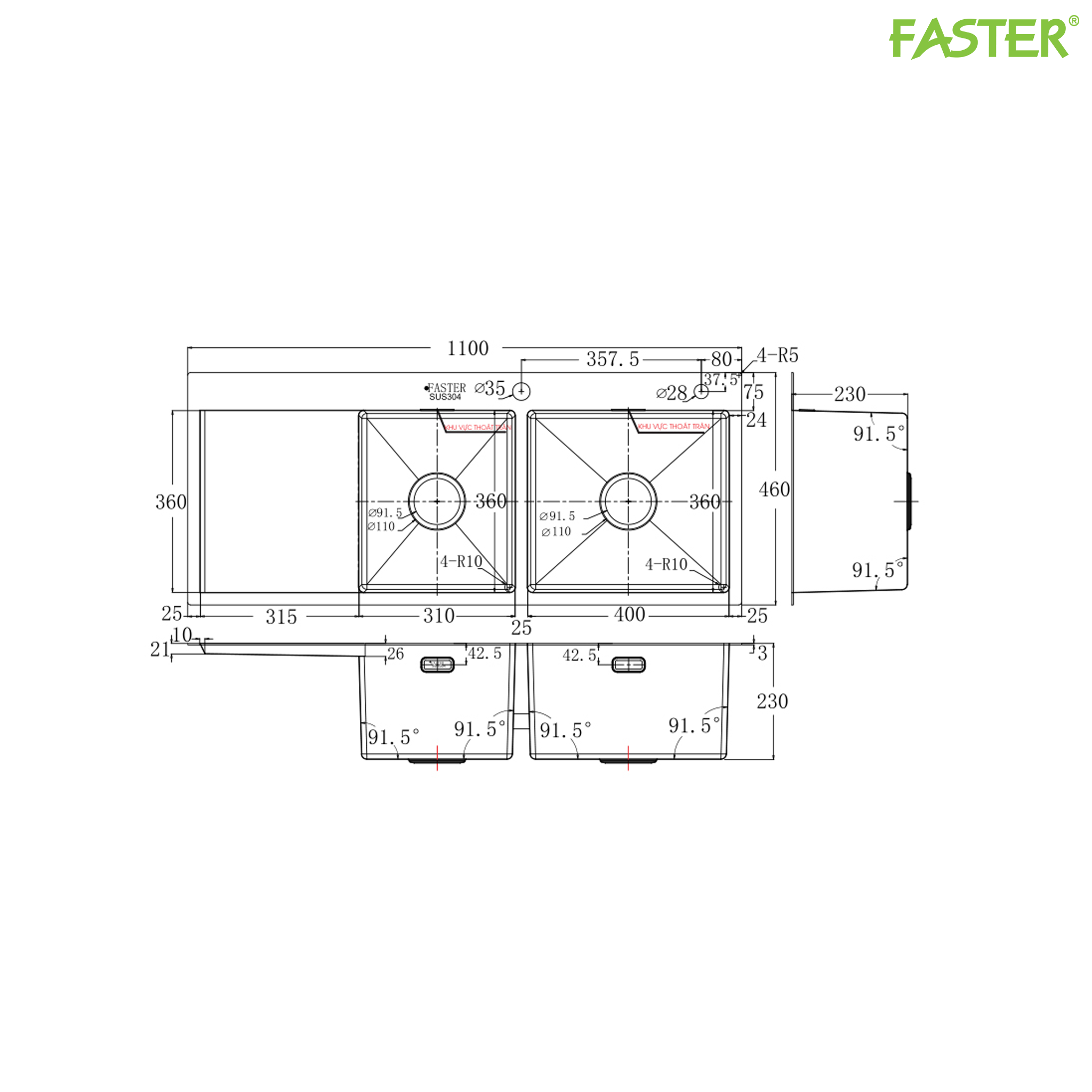 Chậu rửa bát FS 11046HLS