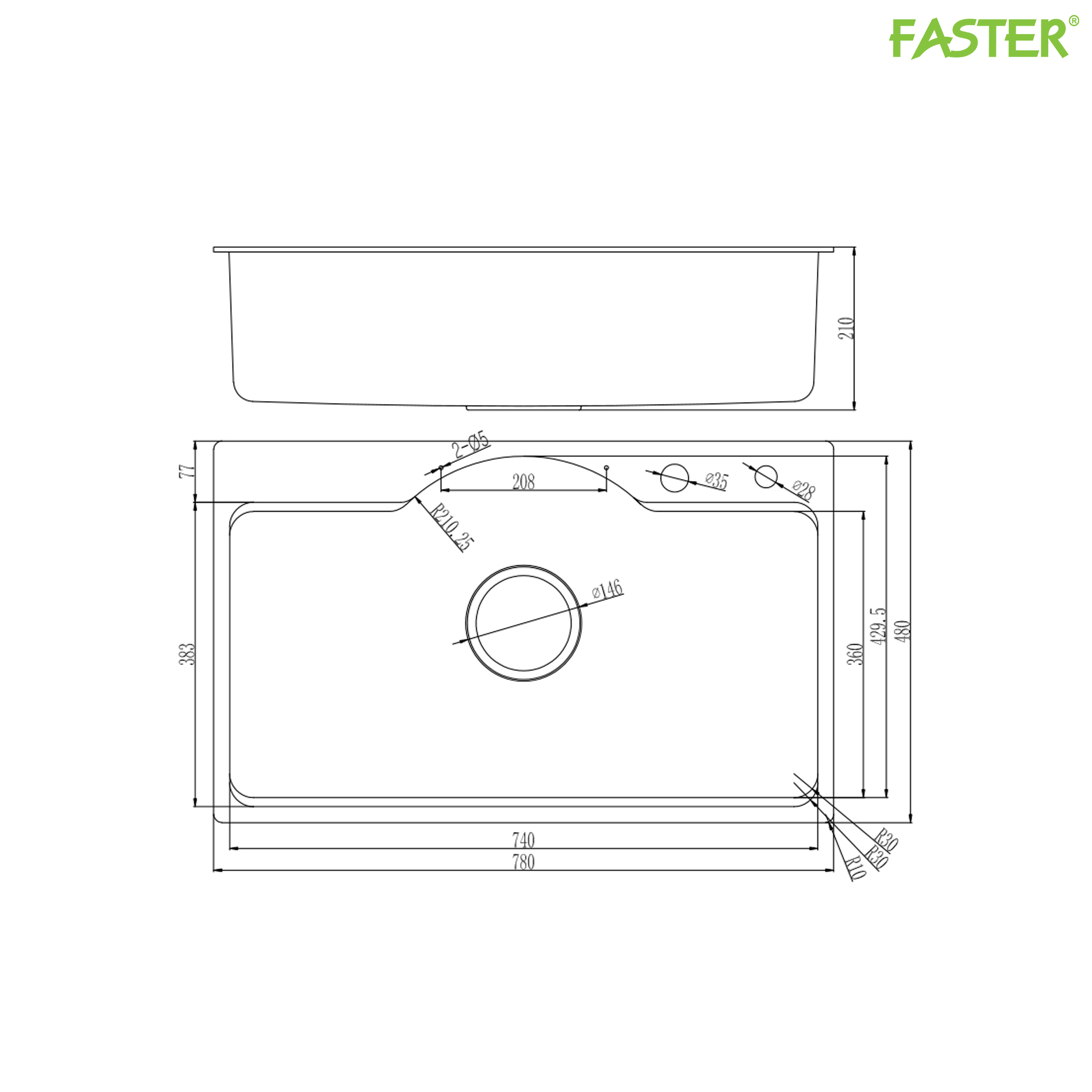 Chậu rửa bát FS 7848HMS