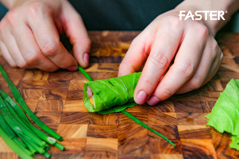 Kỹ thuật cuốn bò cuốn cải đẹp mắt