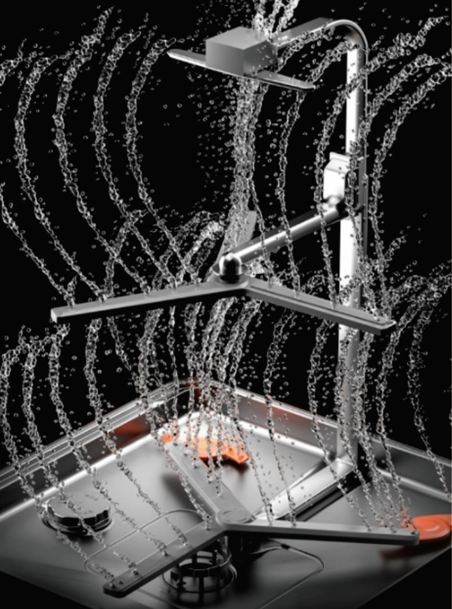 Hệ thống tay phun và bộ lọc được làm từ nhựa kỹ thuật chịu nhiệt an toàn