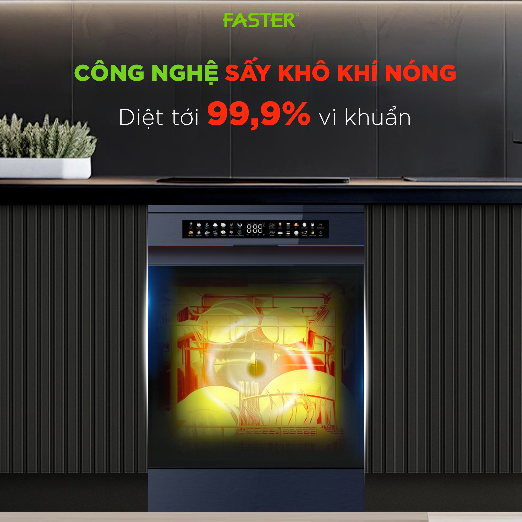 Công nghệ sấy diệt khuẩn UV của ECO 8516 SERI 8 SMART