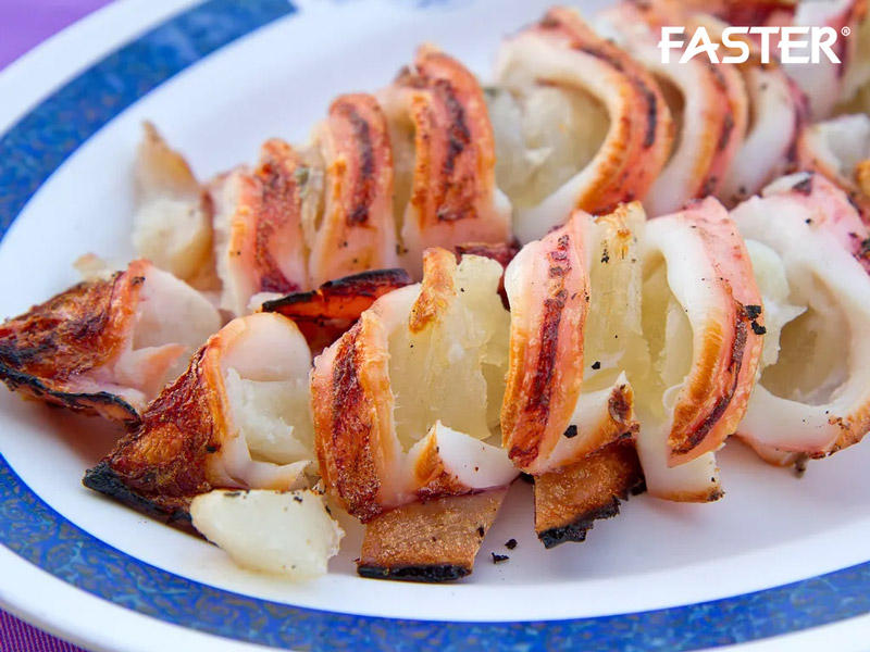 nướng mực tươi bằng nồi chiên không dầu