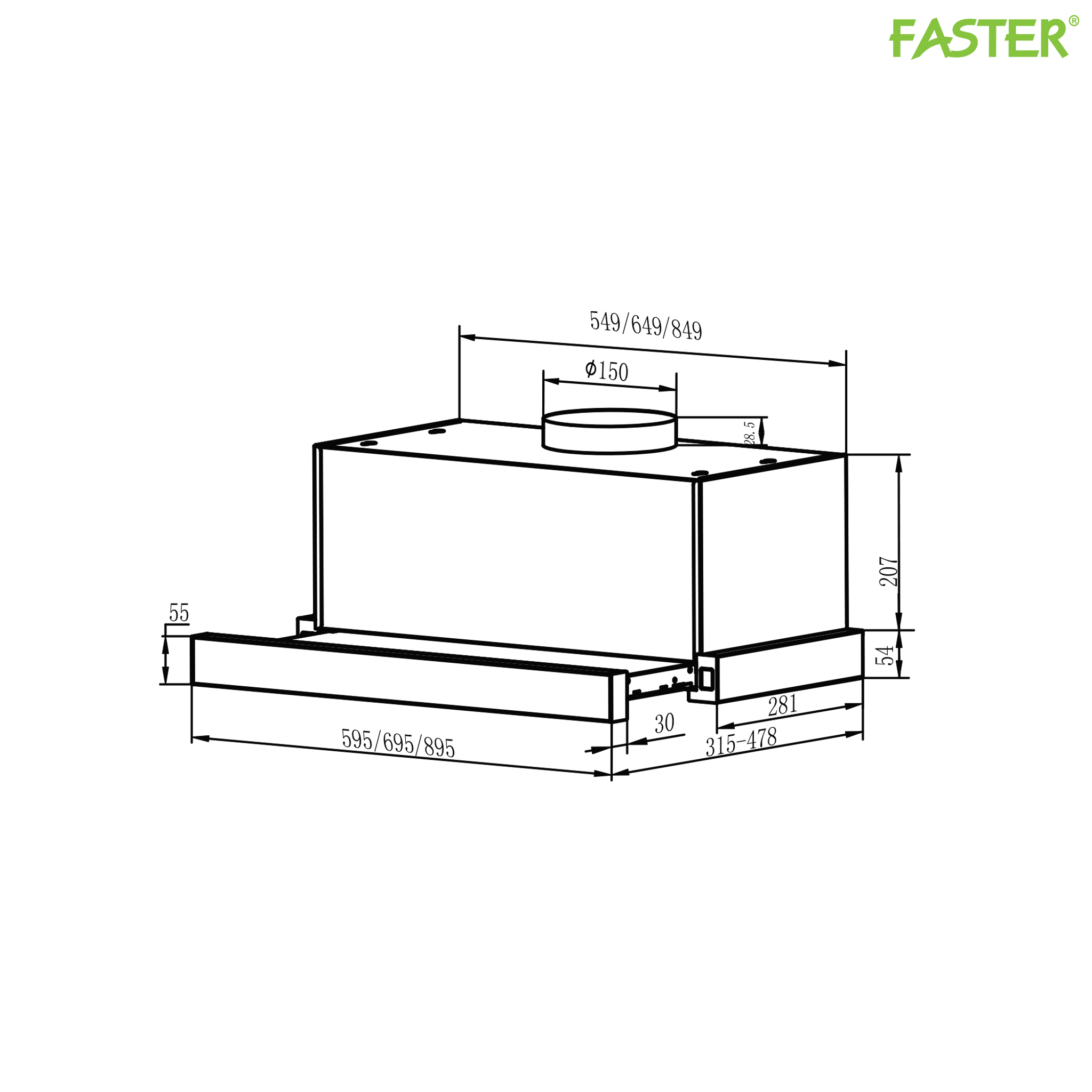 Máy hút mùi FS SYP 60EB/70EB/90EB