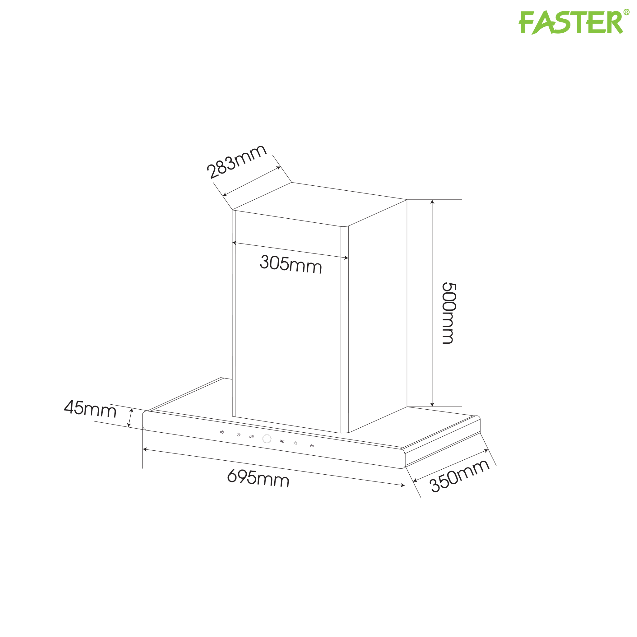 Máy hút mùi gắn tường FS 350S 70T