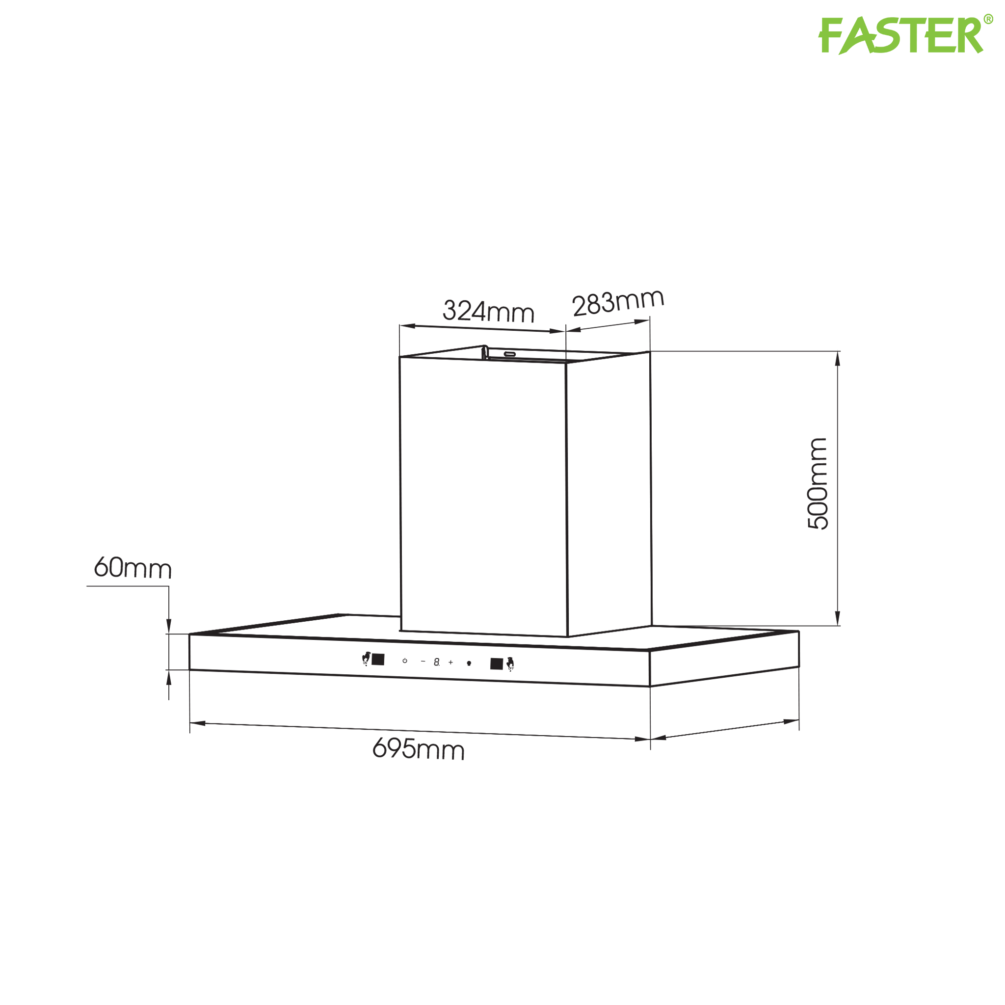Máy hút mùi gắn tường FS 557T
